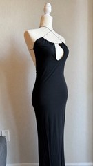 Meshki Black Backless Maxi Dress | Open Back Cutout Evening Dress