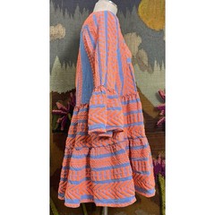 Devotion Twins Embroidered Orange Chambray Blue Embroidered Mini Dress XS