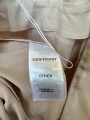 Significant Other satin medium weight fabric midi dress,sz 4, New, Champagne