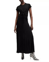 AllSaints Xylia Ruched Cutout Maxi Dress Black Women&rsquo;s US 4 EU 36