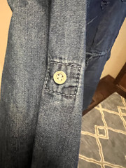 Gloria Vanderbilt Dress Size Large – Blue Chambray Denim – Drawstring Waist