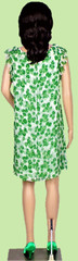 SILK! ALI RO size 6 green/white floral 100% silk shift dress dry clean only