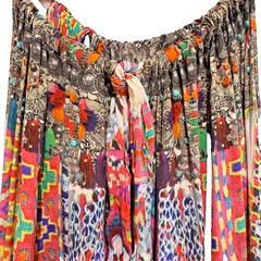 Camilla Rainbow Road Maxi Dress, Silk, Wear Multiple Ways, Rare, Vintage OSFA.