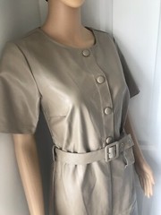 Light camel/stone pleather dress by Vila *BNWT* Size S-8 Retail £55