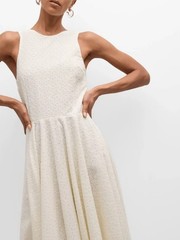 Frame White Broderie Anglaise Cotton Eyelet Midi Dress
