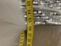 FIESTA WHITE & SILVER CRYSTAL CORSET TULLE RUFFLE DRESS ADULT SIZE SMALL