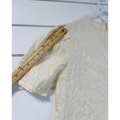 Zara Ivory Textured Jacquard Puff Sleeve Babydoll Mini Dress Women Small Cream