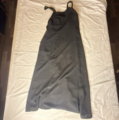 FOREVER 21 Maxi Slip Dress Black Solid Strappy Sleeveless Zip Back Women S