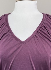 TRACY Vintage 70s 80s Disco Midi Dress Batwing High Slits Mauve Purple sz M