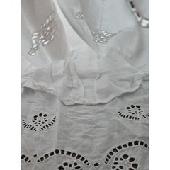 FUTURE COLLECTIVE | White Eyelet Spaghetti Strap Smocked Cotton Sundress | XL