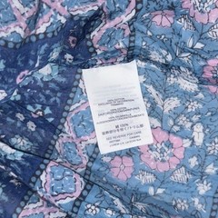 J.Crew Vintage Womens Midi Dress Blue Floral Block Print Strapless Size M Cotton