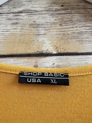 Shop Basic USA Dress Women’s Size XL Gold Mini Long Sleeve V-Neck NWOT