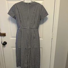 J Crew Women’s Size 6 Short Sleeve Sheath Lined Dress Black & White Gingham