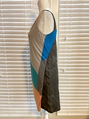 Doo Ri Impulse Macys X-Small Grey Pastel Color Block Sheath Career Midi Dress