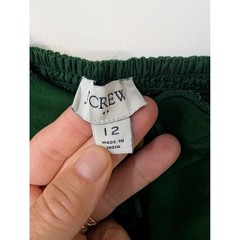 J.Crew Scallop-trim button-front midi dress Green Cotton Smocked Back Size 12