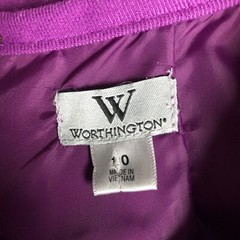 Worthington Dress Womens Size 10 Purple Sleeveless Belted Sheath Office Classic