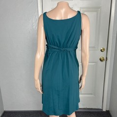 Susana Monaco Dress Small Stretch Pockets Teal Blue Scoop Neck Nylon V15