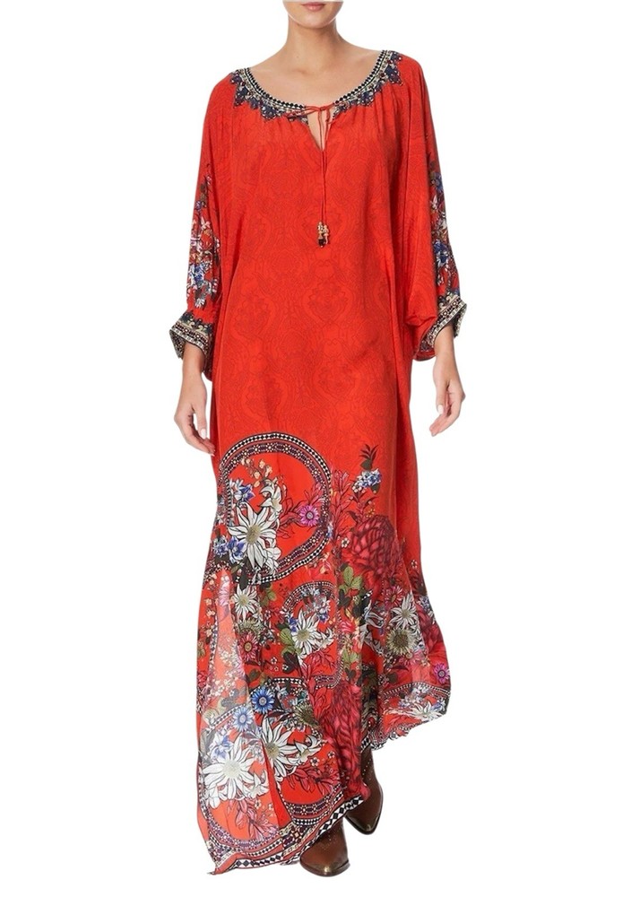 CAMILLA Raglan Sleeve Dress With Cuffs Wondering Waratah Size OneSize O/S Red
