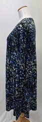 Samantha Sung Black & Blue Print Wool & Tencel 3/4 Sleeve Dress Sz. 6