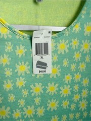 Freshmint Daisy Print Tee Dress – Yellow & Mint XL