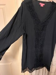 Isaac Mizrahi Midnight Blue Cotton Dress/Swimsuit Coverup Size L