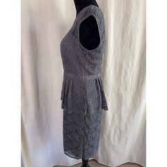 Eliza J Sleeveless Peplum Lace Gray Cocktail Party Wedding Dress Size 10