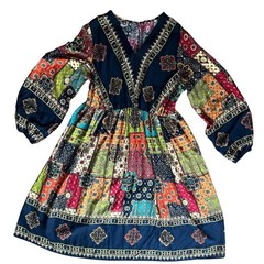 Boho Dress XL Summer Patchwork Fall 0X Dress Vintage Style Bohemian 14 Dress XXL