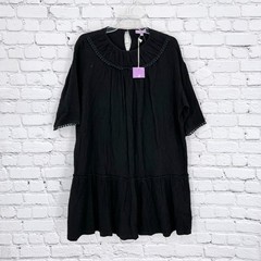 Purple Lava Black Shift Dress Gauze Women&rsquo;s Size Small NWT