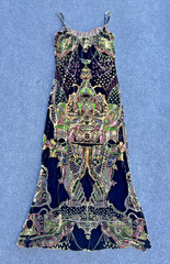 VTG CHRISTIAN LACROIX Bazar Stunning Velvet Maxi Dress Gown High Slit EU 38 S/M