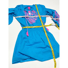Lilly Pulitzer Analynn Tunic Dress Turquoise Oasis Blue Womens V Neck Pink Large