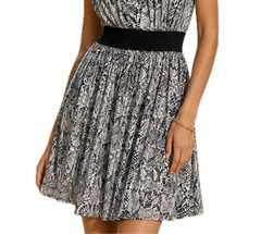 D & G Dolce & Gabbana Flowy Python Pring Chiffon Dress V-Neck Sleeveless Sz XS