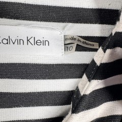 Calvin Klein Black White Striped Stretch Sheath Dress Women&rsquo;s 10 Sleeveless