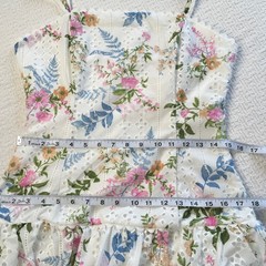 Evolutionary Floral Boho XL Cottagecore Coquette Mini Dress Bubble Hem Whimsical