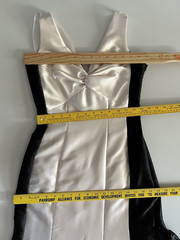 VTG JESSICA MCCLINTOCK White/Black Criss Cross Back Evening Gown Maxi Dress Sz 6