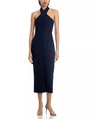 295$ The Lulo Project Halter Neck Cami Denim Dress Sleeveless Size XS Blue