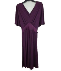 VTG Kenneth Cole Reaction Womens Babydoll Dress Medium Purple Dolman Tie Back