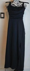 Halara Women&rsquo;s M Black Maxi Dress Adjustable Straps Side Slit Drawstring Waist