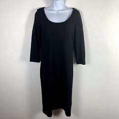 Talbots Sheath Dress sz 6 Black Quiet Luxury Modern City Corporate Chic