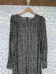 Essentiel Antwerp Python Ruffle Midi Dress Whimsigoth Snakeskin Boho 40 US 8