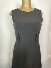 Evan Picone Black Stretch Zip Back Formal A Line Dress Women’s Size 6 Career EUC