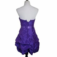 My Michelle Bubble Hem Party Dress 3 Purple Strapless Taffeta Satin Sash 7655TT2