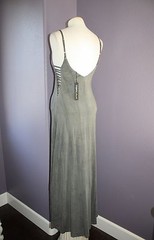 NWT Gypsy 05 Sand Gray Deep V Bamboo Side Strap Detail Maxi Dress S $187