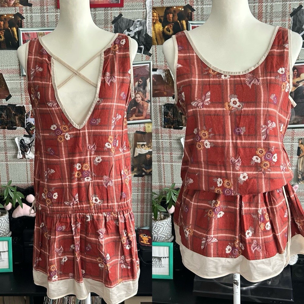 4-Way Reversible & Adjustable Tunic Top Floral Plaid Vintage Retro Layering Vest