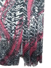 ANTTHONY Size XL Maxi Dress Black Red Grey Animal Print Sleeveless Stretch Knit