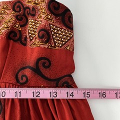 Vtg Tropical Maxi Dress Womens M Red Head Scarf Tribal Aruba *Read Measurements*