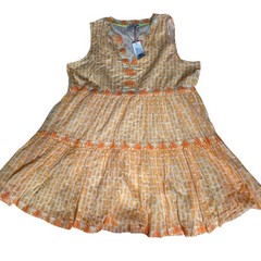 Vineyard Vines Dress Womens XL Safety Yellow Pineapple Print Tiered 2Q010887