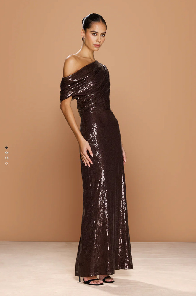 Sonya Moda Layan Gown, Midnight Desert (Brown), Size M | AU10 | US6, NWT