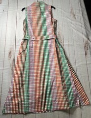 Kate Spade New York Shirt Dress Multi L Rainbow Plaid Cotton Belted Button Front