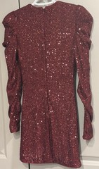Michael Costello X Revolve Dark Red Sequin Mini Dress XS