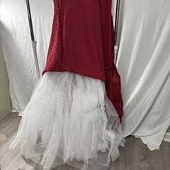 Sherri Hill Double Shoulder Strap Formal Flowing Dress Size 12 Red Sequins NWT